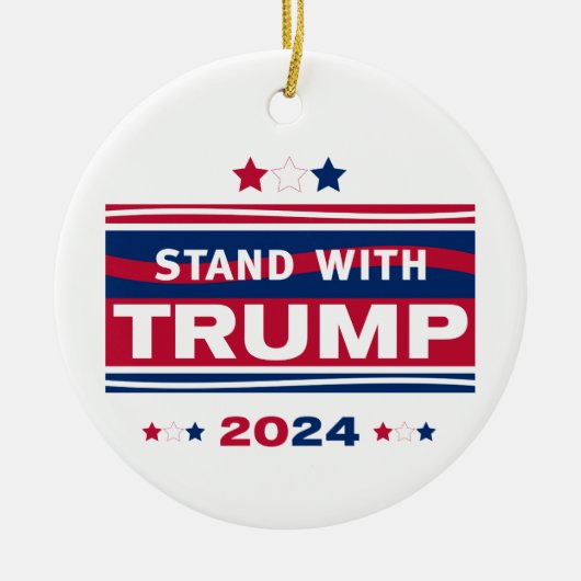 Standaard met Trump~2024~MAGA Keramisch Ornament (Voorkant)