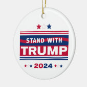 Standaard met Trump~2024~MAGA Keramisch Ornament (Links)