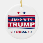 Standaard met Trump~2024~MAGA Keramisch Ornament (Achterkant)