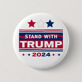 Standaard met Trump~2024~MAGA Ronde Button 5,7 Cm