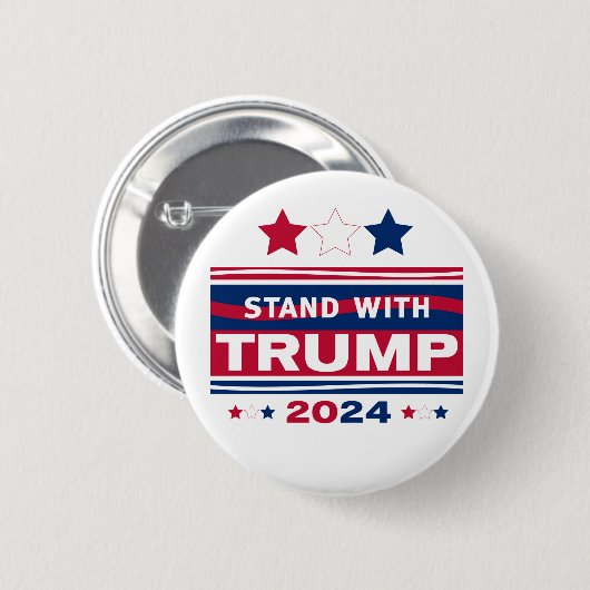 Standaard met Trump~2024~MAGA Ronde Button 5,7 Cm (Voorkant /achterkant)