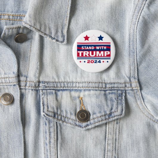 Standaard met Trump~2024~MAGA Ronde Button 5,7 Cm (In situ)