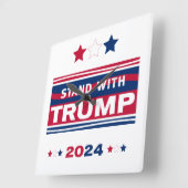Standaard met Trump~2024~MAGA Vierkante Klok (Hoek)