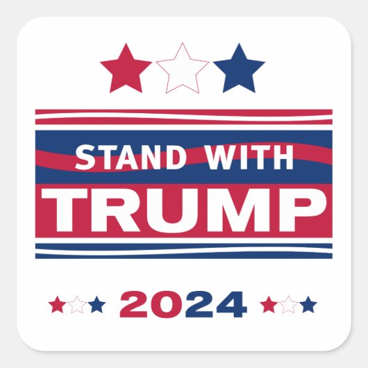 Standaard met Trump~2024~MAGA Vierkante Sticker (Voorkant)