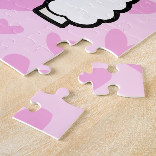 Standaard / Miniatuur / Speelgoed poedel liefde Legpuzzel (Zijkant)