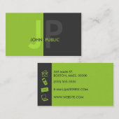 Standaard modern 2 kleurenmonogram visitekaartje (Voorkant / Achterkant)