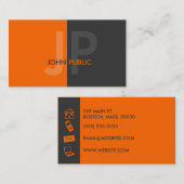 Standaard modern 2 kleurenmonogram visitekaartje (Voorkant / Achterkant)