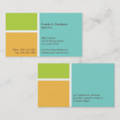 Standaard modern kleurenblok turquoise professione visitekaartje (Voorkant / Achterkant)
