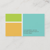Standaard modern kleurenblok turquoise professione visitekaartje (Achterkant)
