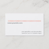 Standaard moderne micro dot cherry rood grijs op m visitekaartje (Achterkant)