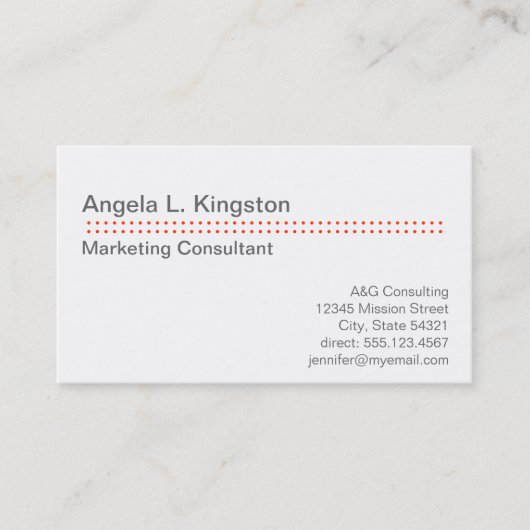 Standaard moderne micro dot cherry rood grijs op m visitekaartje (Voorkant)