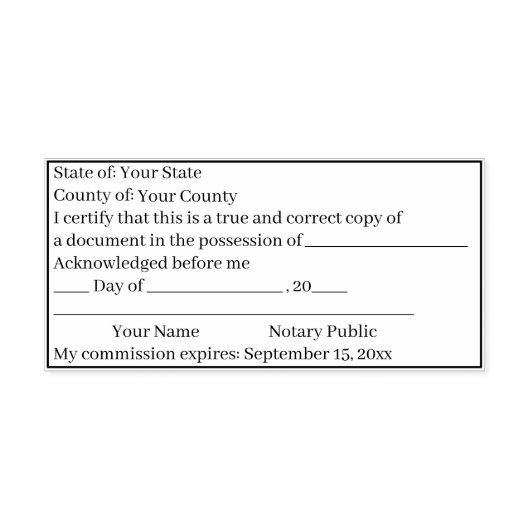Standaard Notaris publiek kopie certificatie stemp Zelfinktende Stempel (Design)