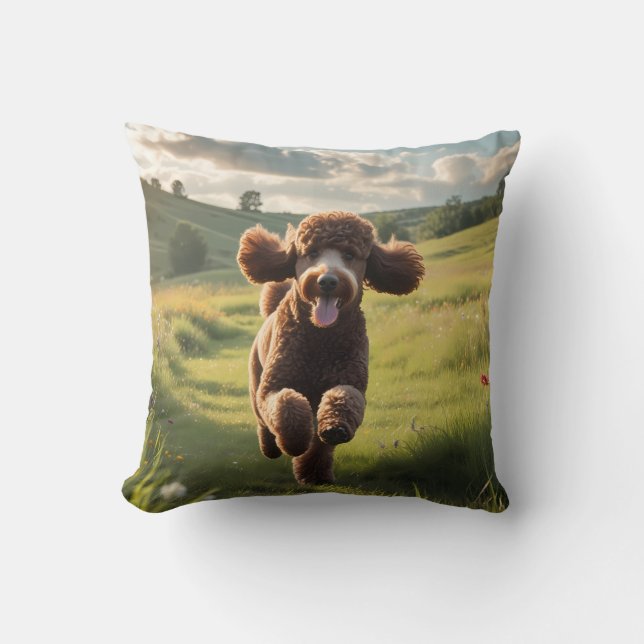 Standaard Poedel Elegant Sierkussen (Voorkant)