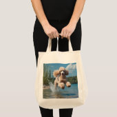 Standaard poedel elegante kruidenier Canvas tas (Voorkant (product))
