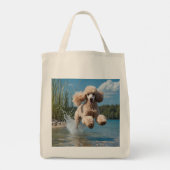 Standaard poedel elegante kruidenier Canvas tas (Achterkant)