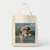 Standaard poedel elegante kruidenier Canvas tas (Voorkant)