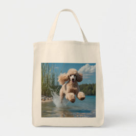 Standaard poedel elegante kruidenier Canvas tas