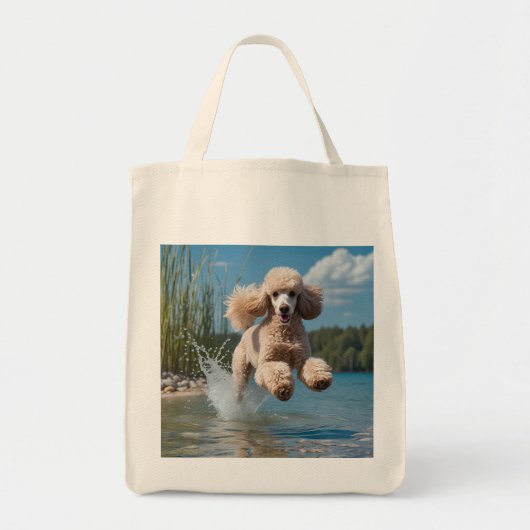Standaard poedel elegante kruidenier Canvas tas (Voorkant)