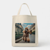 Standaard poedel elegante kruidenier Canvas tas (Achterkant)