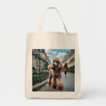 Standaard poedel elegante kruidenier Canvas tas