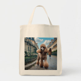 Standaard poedel elegante kruidenier Canvas tas