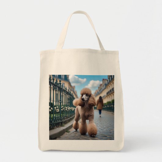 Standaard poedel elegante kruidenier Canvas tas (Voorkant)
