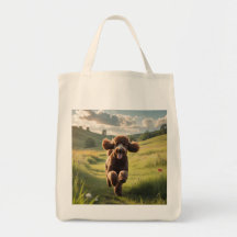Standaard poedel elegante kruidenier Canvas tas