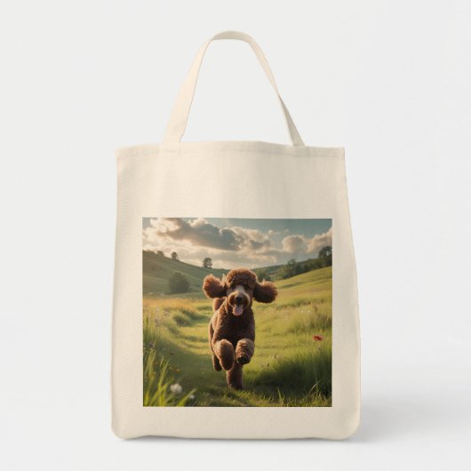 Standaard poedel elegante kruidenier Canvas tas (Voorkant)