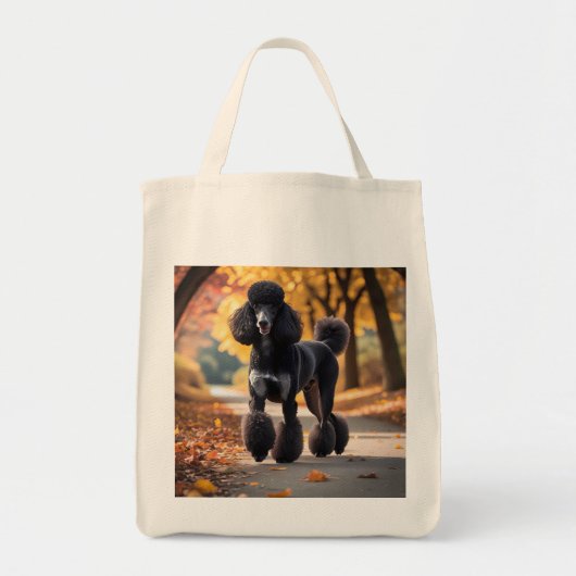 Standaard poedel elegante kruidenier Canvas tas (Voorkant)