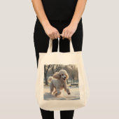 Standaard poedel elegante kruidenier Canvas tas (Voorkant (product))