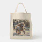 Standaard poedel elegante kruidenier Canvas tas (Achterkant)