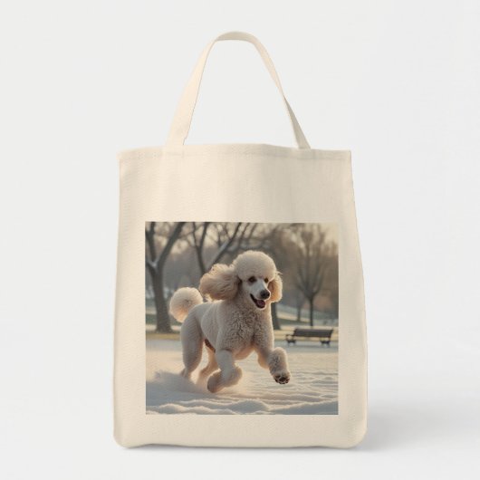 Standaard poedel elegante kruidenier Canvas tas (Voorkant)