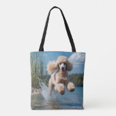 Standaard Poedel Elegante Schouder Canvas tas (Achterkant)