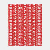 Standaard Poedel Hond Silhouetten Kerstpatroon Fleece Deken (Voorkant)