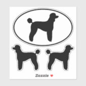 Standaard poedel hond silhouetten vinyl Sticker se (Vel)