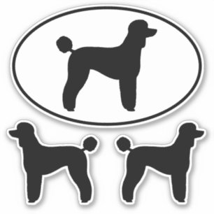 Standaard poedel hond silhouetten vinyl Sticker se