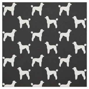 Standaard Poedel Hond Silhouetten Zwart en Wit Stof