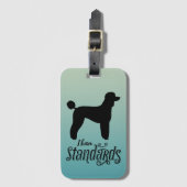 Standaard poedel Ik heb standaard hond silhouet Bagagelabel (Voorkant (verticaal))