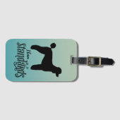 Standaard poedel Ik heb standaard hond silhouet Bagagelabel (Voorkant (horizontaal))