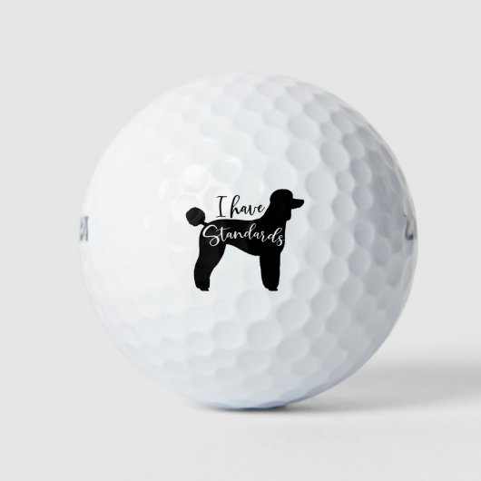 Standaard poedel Ik heb standaard hond silhouet Golfballen (Voorkant)