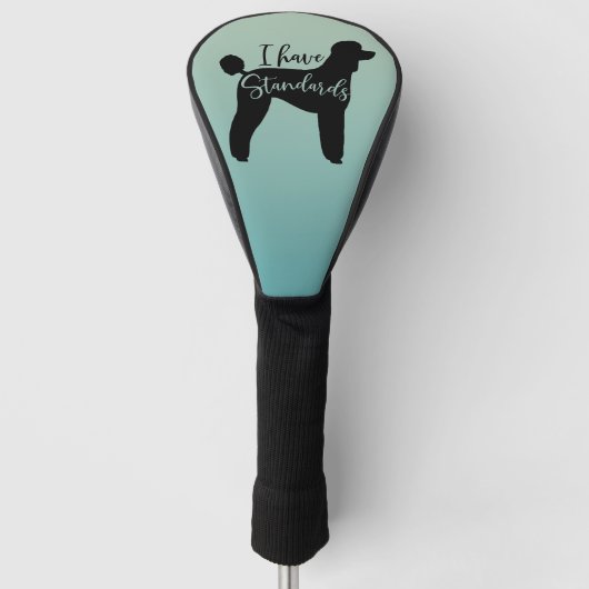 Standaard poedel Ik heb standaard hond silhouet Golfheadcover (Voorkant)