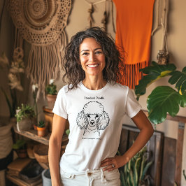 Standaard Poedel Portret Zwarte Lijn Illustratie T-shirt