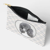 Standaard Poedel Schilderen Parti Zwart Wit Hond A Etui (Open)