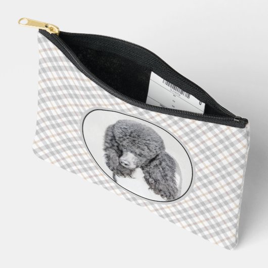 Standaard Poedel Schilderen Parti Zwart Wit Hond A Etui (Open)