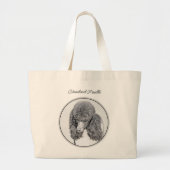Standaard Poedel Schilderen Parti Zwart Wit Hond A Grote Tote Bag (Voorkant)