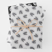 Standaard Poedel Schilderen Parti Zwart Wit Hond A Inpakpapier Vel (In situ)