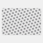 Standaard Poedel Schilderen Parti Zwart Wit Hond A Inpakpapier Vel (Voorkant)