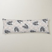 Standaard Poedel Schilderen Parti Zwart Wit Hond A Lichaamskussen (Achterkant)