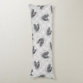 Standaard Poedel Schilderen Parti Zwart Wit Hond A Lichaamskussen (Voorkant Verticaal)