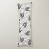 Standaard Poedel Schilderen Parti Zwart Wit Hond A Lichaamskussen (Achterkant (Verticaal))